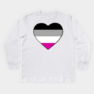 Pride Flag Heart Asexual Kids Long Sleeve T-Shirt